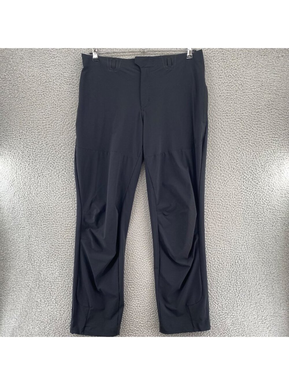 Mountain Hardwear Pants Womens 14 Black Nylon High Rise Straight Leg Cinch Waist